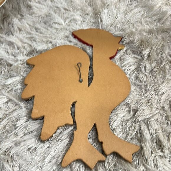 Vintage Mosaic Folk Art Handmade Rooster Seed Bean Wood Cutout Wall Decor - Picture 17 of 17